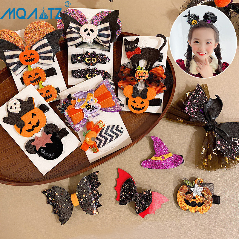 Mqatz Kẹp Tóc Hình Bí Ngô halloween Dễ Thương Cho Bé Gái