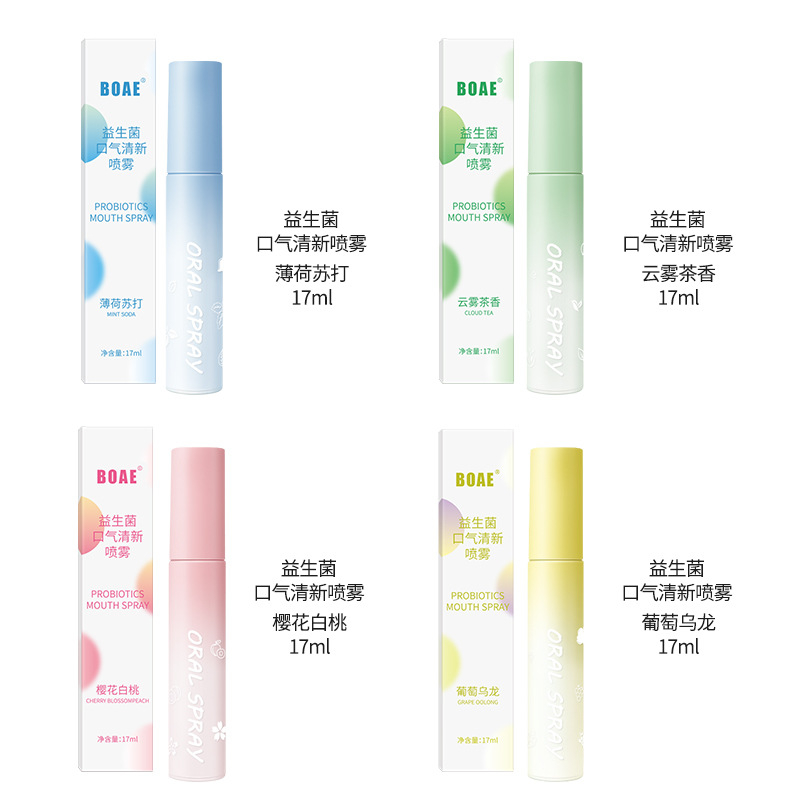 Probiotics Chai Xịt Làm Mát Không Khí Lâu Trôi Màu Trắng Đào Bạc Hà Kích Thước Nhỏ Gọn