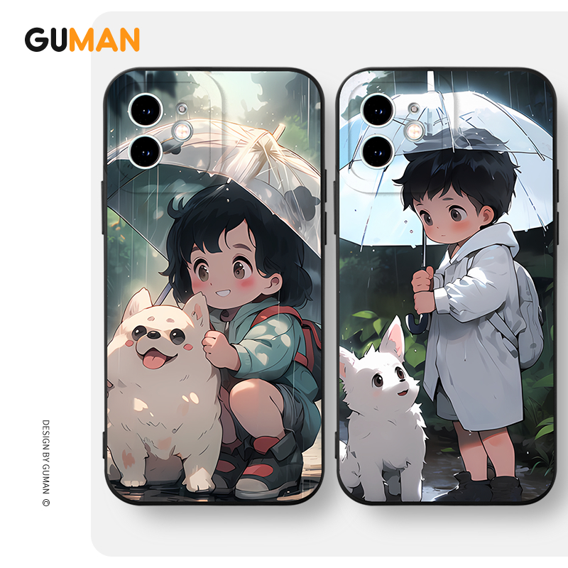 Ốp lưng GUMAN mềm hoạt hình cặp đôi dễ thương đẹp Cho iPhone 15 14 13 12 11 Pro Max SE 2020 X XR XS 8 7 ip 6S 6 Plus kute xyb2345