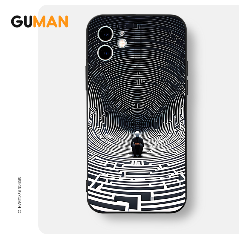 Ốp lưng GUMAN mềm đen ngầu dễ thương đẹp Cho iPhone 15 14 13 12 11 Pro Max SE 2020 X XR XS 8 7 ip 6S 6 Plus kute xyb2341