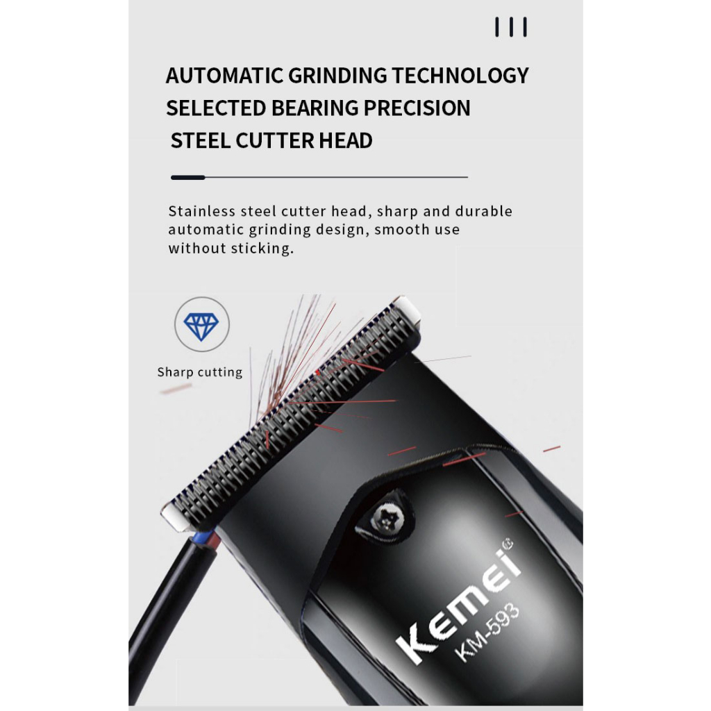 Kemei Tông Đơ Cắt Tóc Chuyên Nghiệp Không Dây Sạc usb Có Màn Hình lcd Cho Nam