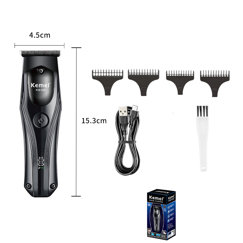 Kemei Tông Đơ Cắt Tóc Chuyên Nghiệp Không Dây Sạc usb Có Màn Hình lcd Cho Nam
