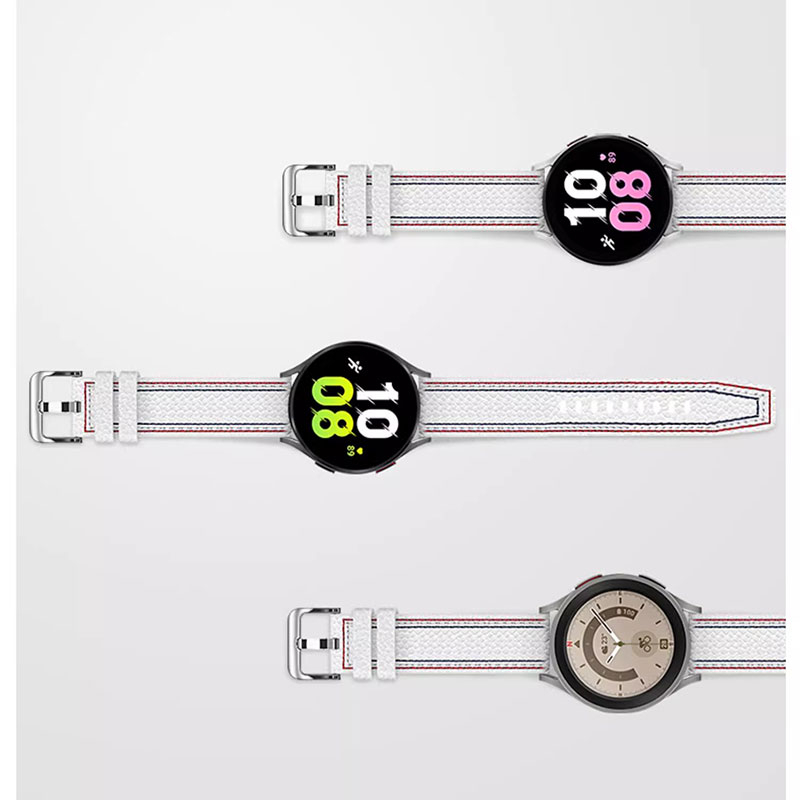 Dây đeo bằng da 20mm cao cấp cho đồng hồ thông minh Samsung Galaxy Watch 6 Classic5 5 Pro 4 42 46mm40 44mm 43mm 47mm