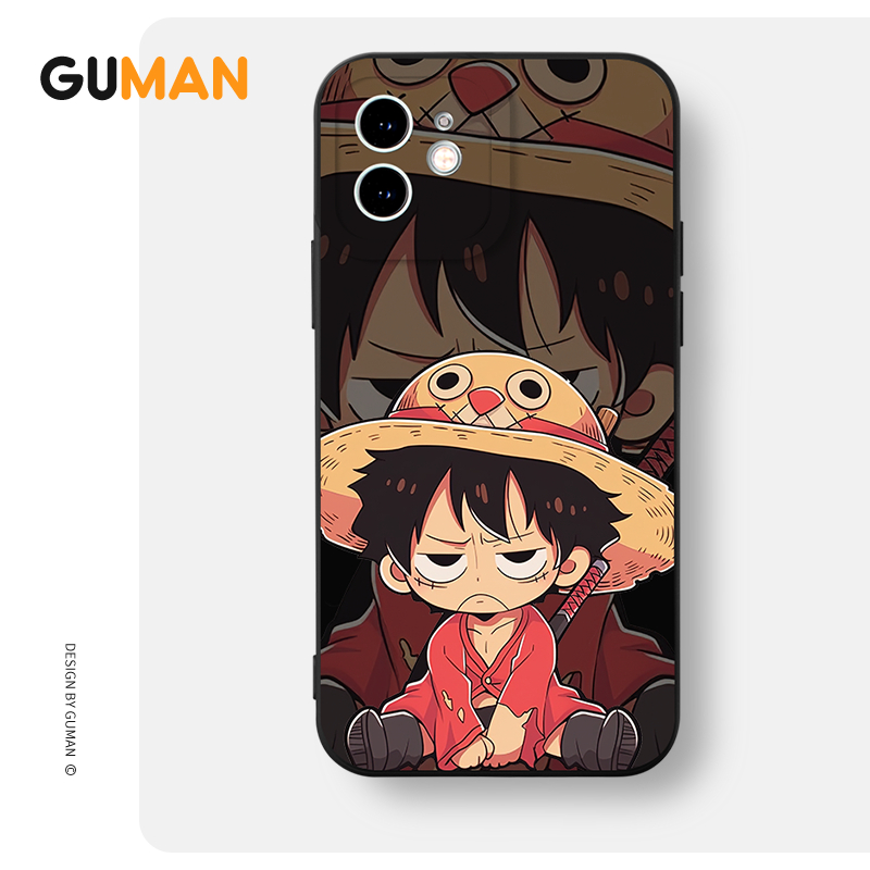 Ốp lưng GUMAN mềm đen hoạt hình dễ thương đẹp Cho iPhone 15 14 13 12 11 Pro Max SE 2020 X XR XS 8 7 ip 6S 6 Plus kute xyb2360