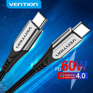 Cáp sạc nhanh VENTION USB C Type C PD 60W 3A 480Mbps cho laptop/ máy tính bảng/ điện thoại di động