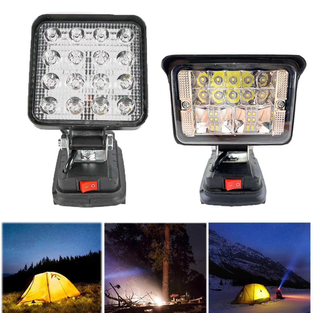 Đèn LED làm việc Đèn pin cho Makita 18V Pin Lithium Chiếu sáng cắm trại ngoài trời