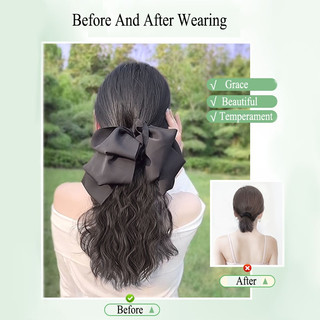 Thời Trang Tóc Giả Thắt Nơ 35cm Dành Cho Nữ