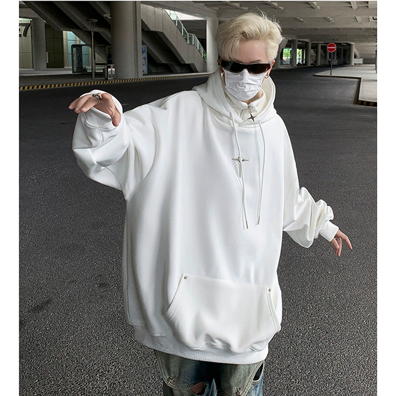 Mới Áo hoodie Dáng Rộng Phối Khóa Kéo áo hoodie form rộng Phong Cách hip hop áo hoodie nữ Thời Trang áo hoodie Nam Nữ