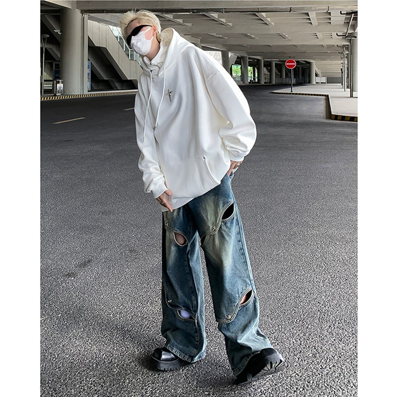 Mới Áo hoodie Dáng Rộng Phối Khóa Kéo áo hoodie form rộng Phong Cách hip hop áo hoodie nữ Thời Trang áo hoodie Nam Nữ