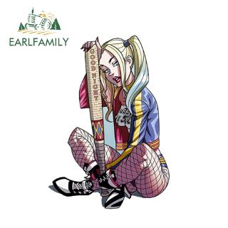 Earlfamily Sticker Dán Chống Trầy 13Cmx12Cm Hình harley quinn Hoạt Hình Trang Trí Xe Hơi