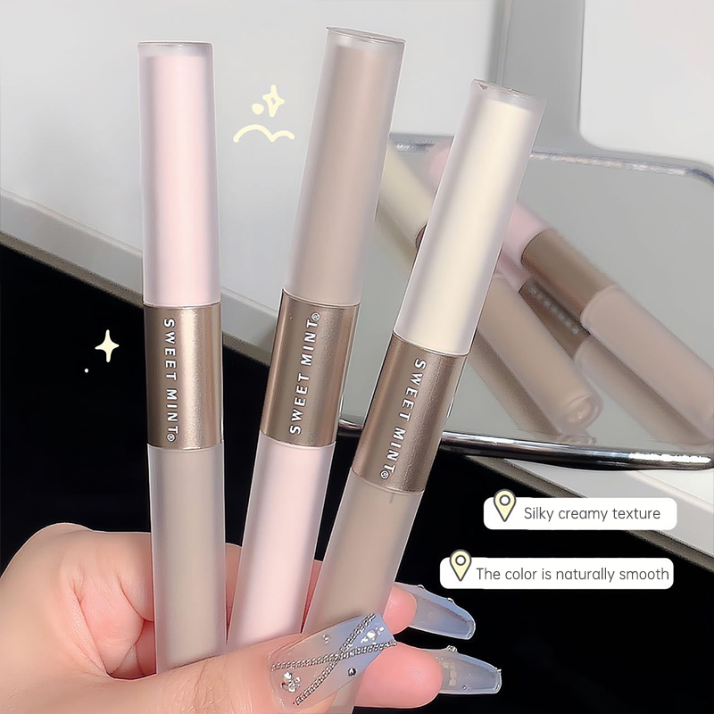 Miumiua🔮SWEET MINT® Kem Tạo Khối Dạng Lỏng Hai Đầu Trang Điểm Tự Nhiên Lâu Trôi Không Nhòe