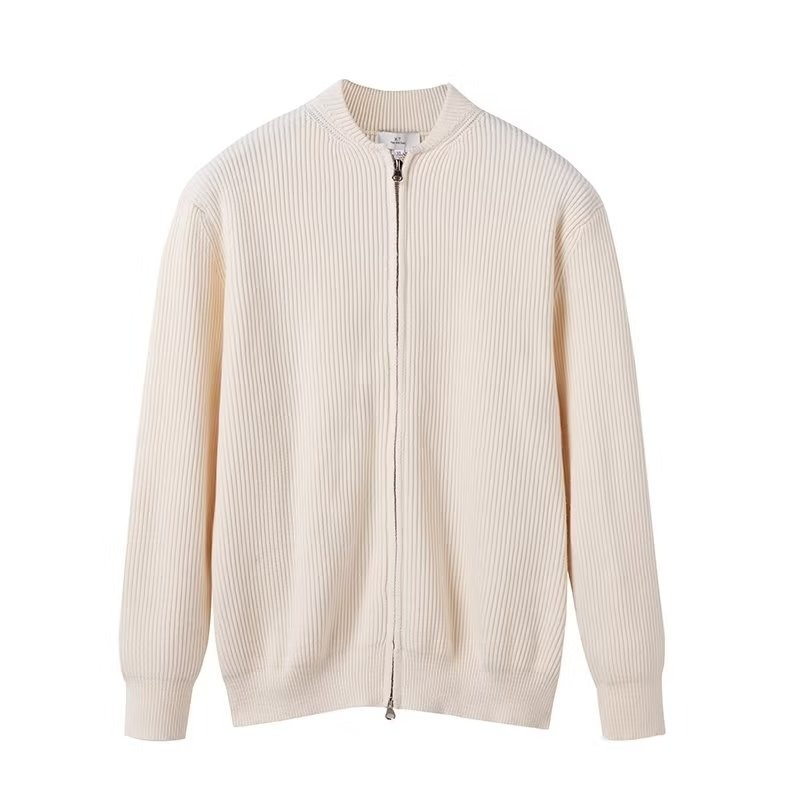 Áo len dệt kim nam Meason có khóa kéo áo len Vòng cổ đan