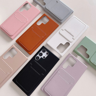 Thời Trang Ốp Điện Thoại Da pu Phối Nhựa Cứng Chống Sốc Có Ngăn Đựng Thẻ Cho samsung galaxy s22 s23 s24 plus ultra s23 fe