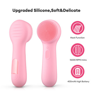 Máy Rửa Mặt CkeyiN Bằng Silicon Mini Làm Sạch Sâu Làm Ấm Sử Dụng Sóng Âm Mát Xa Làm Giảm Mụn Đầu Đen MR574