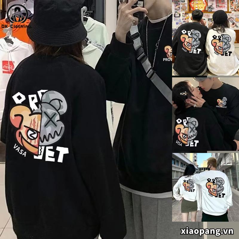 【Phong cách cặp đôi】UNISEX Áo sweater Tay Dài Cổ Tròn Dáng Rộng Thời Trang Mùa Đông Hàn Quốc Chất Lượng Cao Dành Cho Cặp Đôi hàn quốc top