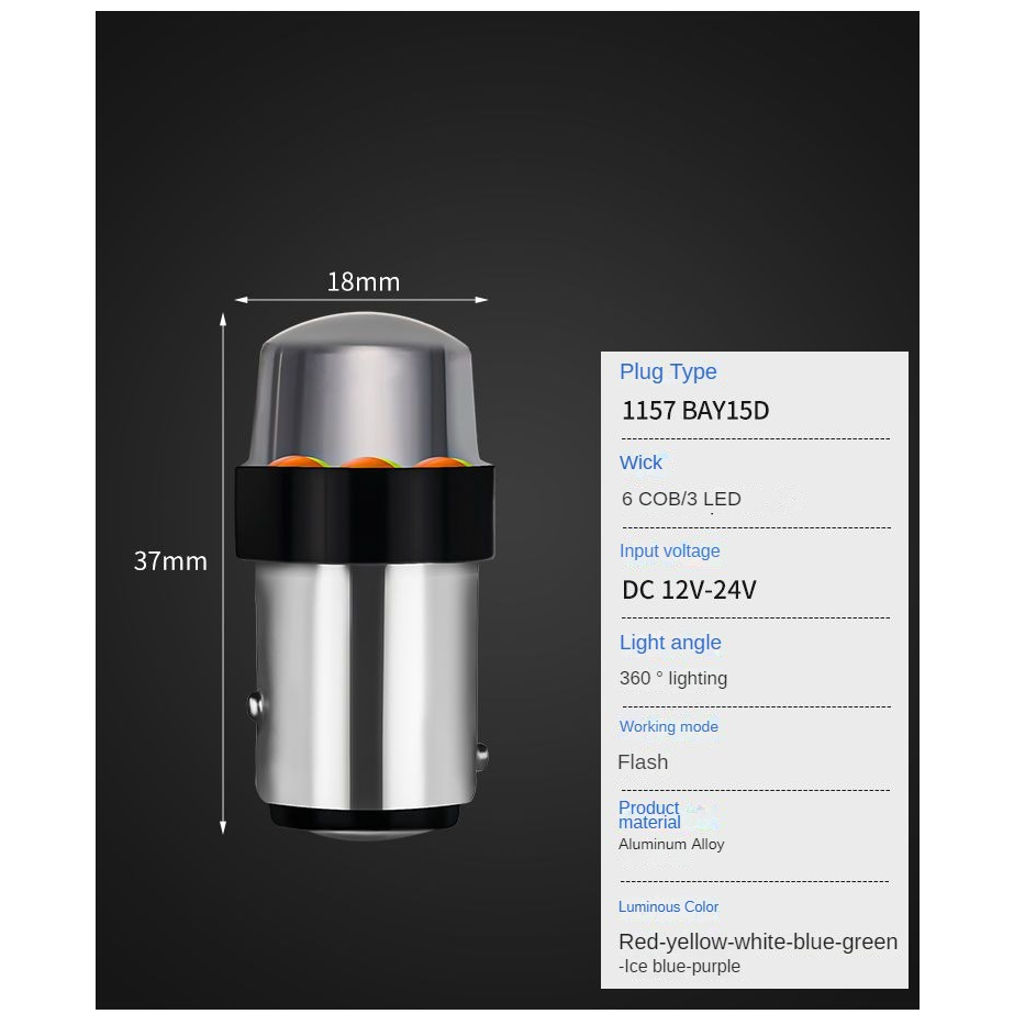 Đèn Led Phanh 1157 rgb 2835 9smd 3d Siêu Sáng Gắn Đuôi Xe Mô Tô