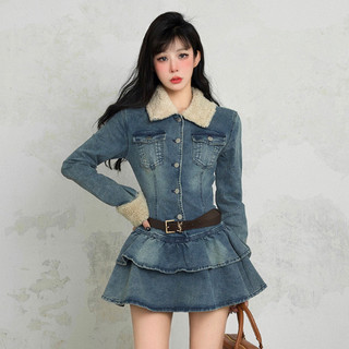 Đầm denim Ôm Dáng Cài Một Hàng Nút Thời Trang Hàn Quốc Cổ Điển Cho Nữ