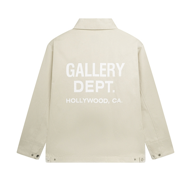 Áo Khoác Huấn Luyện Viên Có Khóa Kéo In logo Chữ Màu Be Phong Cách Đường Phố Hàng Mới