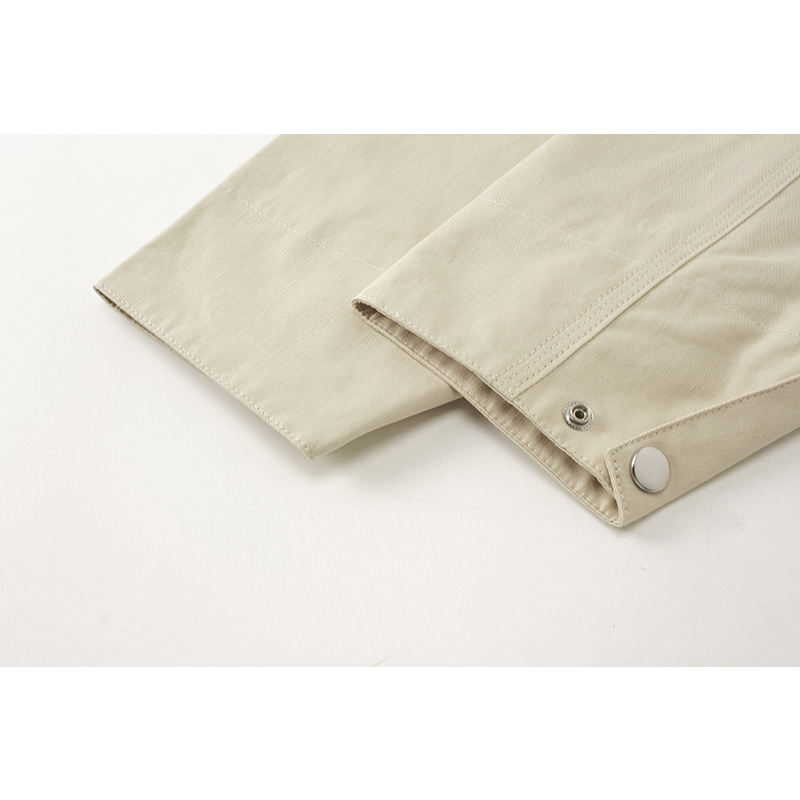 Áo Khoác Huấn Luyện Viên Có Khóa Kéo In logo Chữ Màu Be Phong Cách Đường Phố Hàng Mới