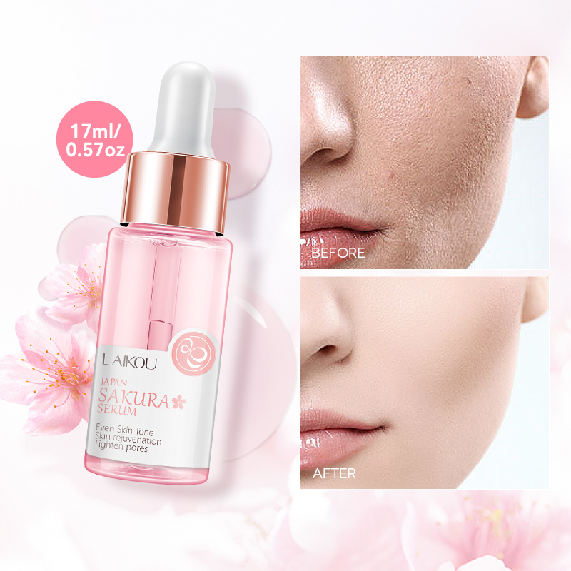 Set mỹ phẩm chăm sóc da LAIKOU gồm sữa rửa mặt 50g serum 17ml kem dưỡng da mặt 25g chiết xuất hoa anh đào Nhật Bản