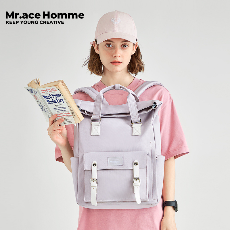 Mr. ace homme Ba Lô Đi Học Laptop 15.6 inch Thiết Kế Nhỏ Nhắn Đơn Giản Dành Cho Nữ Schoolbag