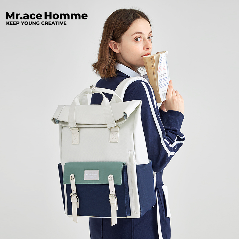 Mr. ace homme Ba Lô Đi Học Laptop 15.6 inch Thiết Kế Nhỏ Nhắn Đơn Giản Dành Cho Nữ Schoolbag