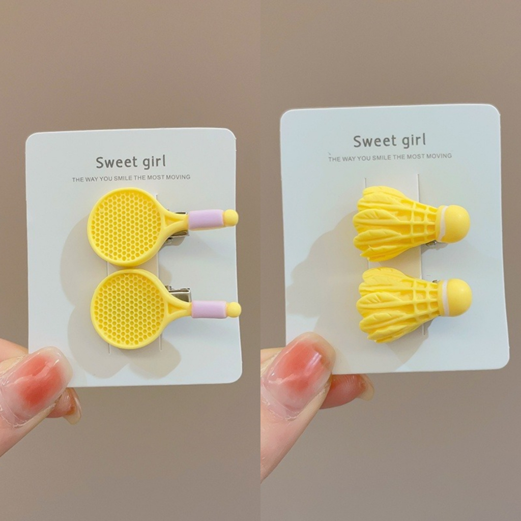 Mới Kẹp Tóc Hình Vợt Cầu Lông, Tennis Cho Bé