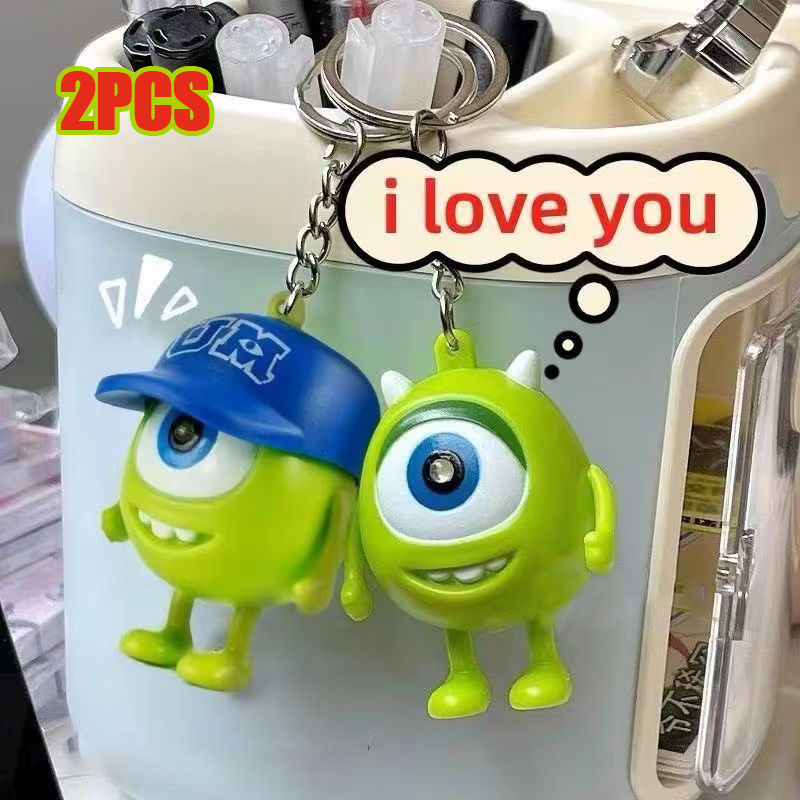 Set 2 Móc Khóa Búp Bê Hoạt Hình Có Đèn led Và Âm Thanh Sáng Tạo Cho Cặp Đôi