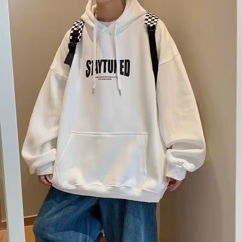 Áo Hoodie Dáng Rộng In Chữ Phong Cách Hàn Quốc Thời Trang Mùa Thu Cho Nam