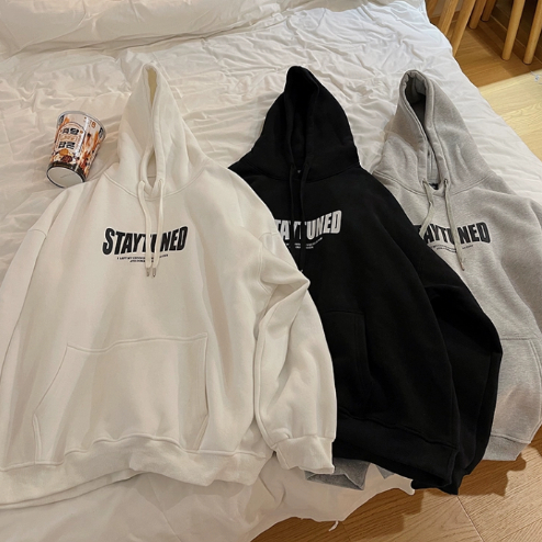 Áo Hoodie Dáng Rộng In Chữ Phong Cách Hàn Quốc Thời Trang Mùa Thu Cho Nam