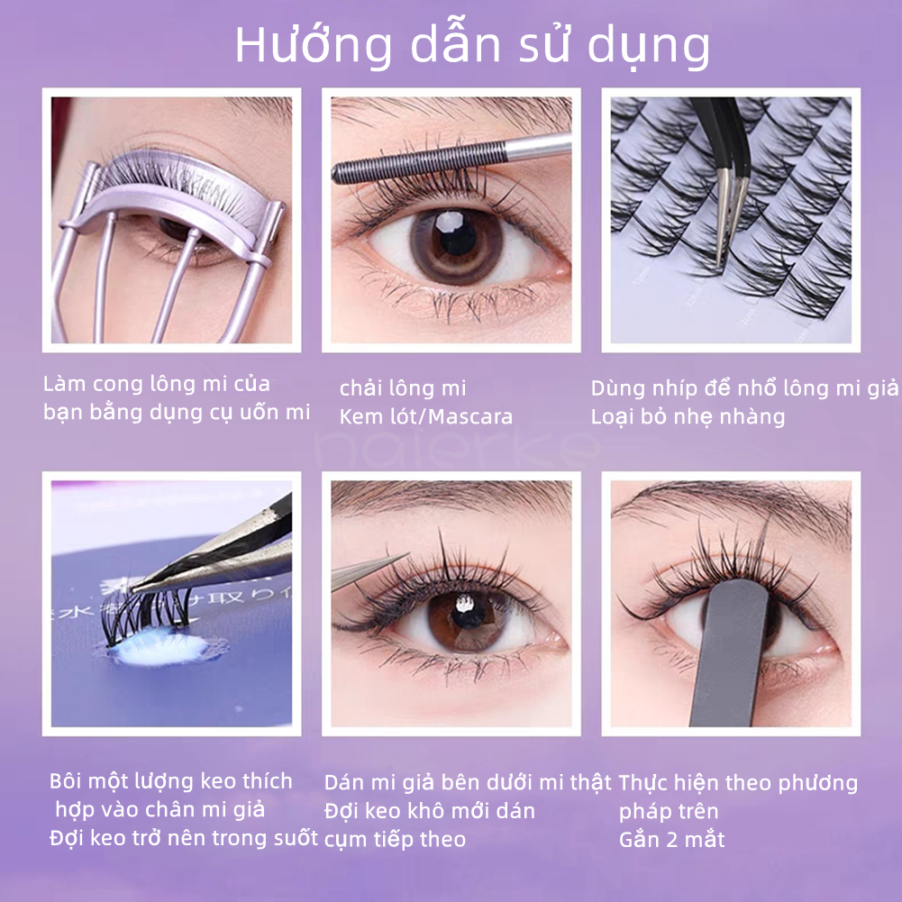 Lông Mi Giả 5 Cặp Phong Cách Công Chúa 3D Tự Nhiên Siêu