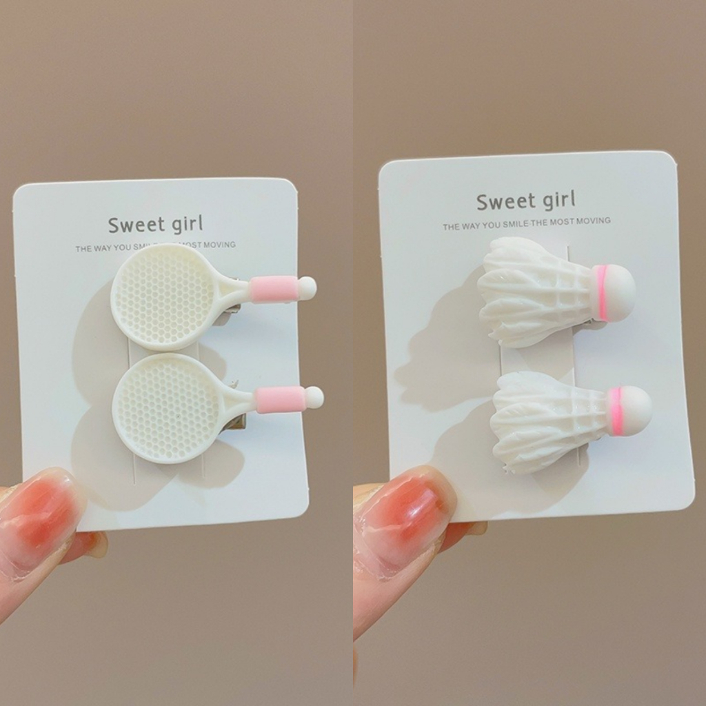 Mới Kẹp Tóc Hình Vợt Cầu Lông, Tennis Cho Bé