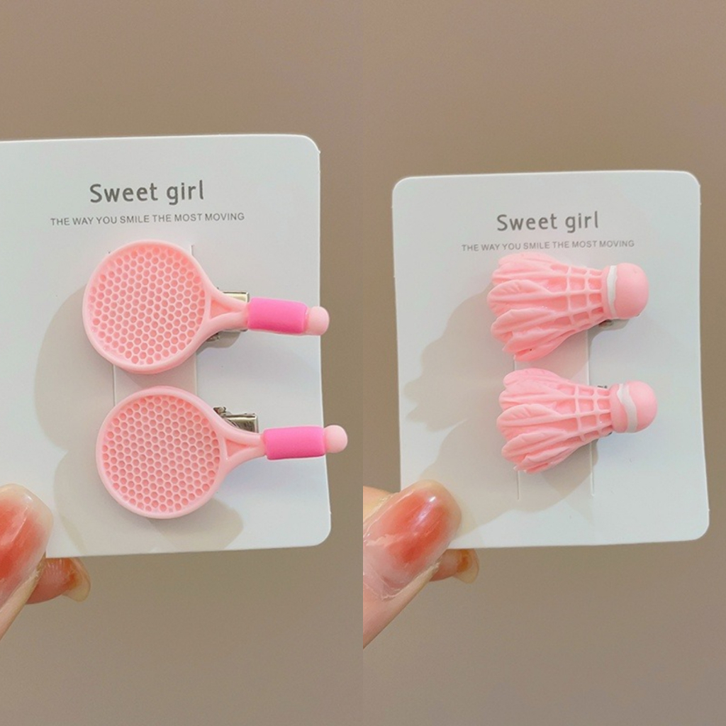 Mới Kẹp Tóc Hình Vợt Cầu Lông, Tennis Cho Bé