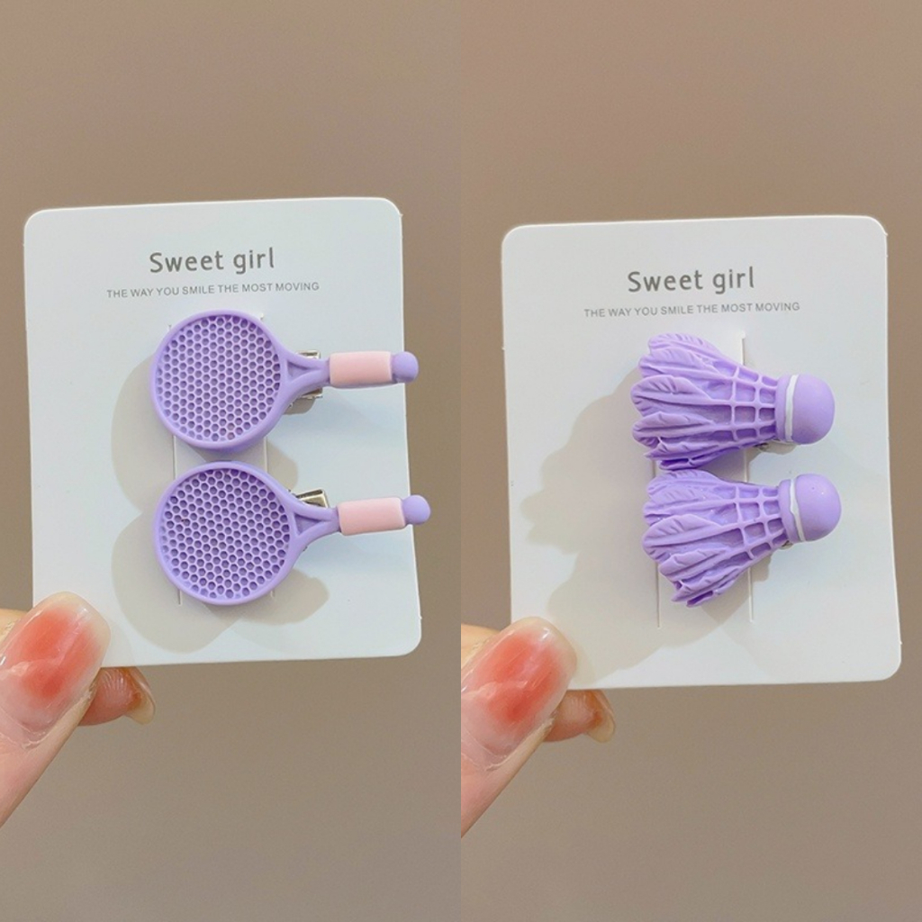 Mới Kẹp Tóc Hình Vợt Cầu Lông, Tennis Cho Bé