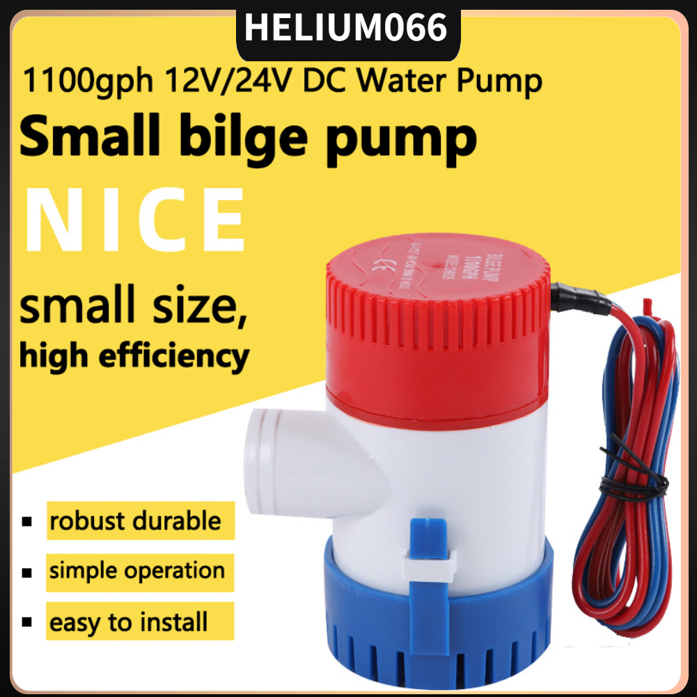 Máy bơm nước 12V 24V DC Bilge Bơm Một Nửa Tự Động Chìm Ly Tâm Cao Thì Mềm Máy Nước Cho Thuyền Du Helium066