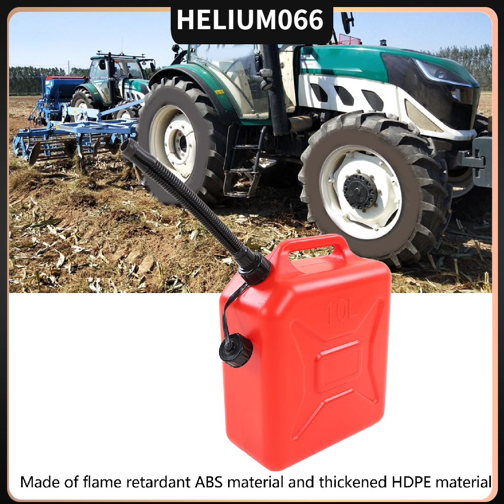 Bình nhiên liệu 2,6 gallon 10L màu đỏ có vạch tỷ lệ chứa khí lỏng bằng nhựa ABS chống cháy dày Helium066
