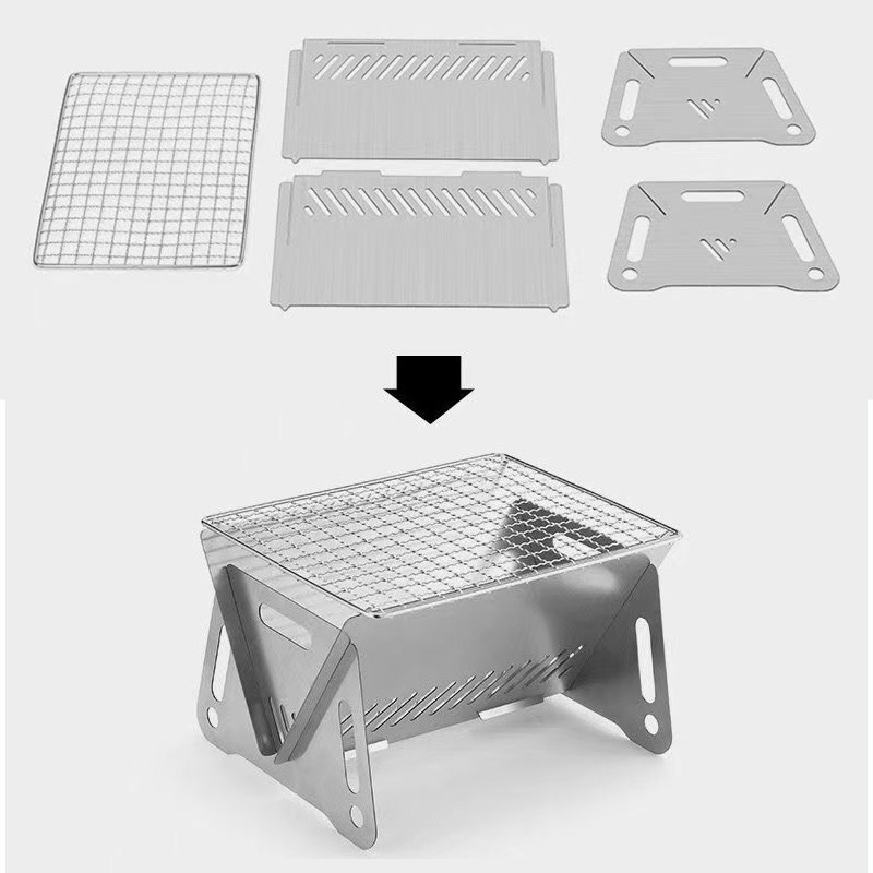 Sẵn sàng tại VN ✔ Bếp nướng than mini gấp Bếp Nướng Bbq mini Phù Hợp Cho Hoạt Động Ngoài Trời