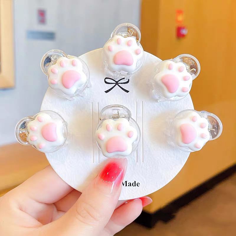 Kẹp Tóc Hình Móng Mèo Màu Hồng Dễ Thương Phong Cách Hàn Quốc