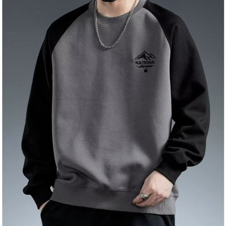 Áo Sweater Tay Dài Cổ Tròn Hai Màu Sắc Tương Phản Phong Cách Mỹ Thời Trang Xuân Thu 2023 Cho Nam Giới Size m-3xl