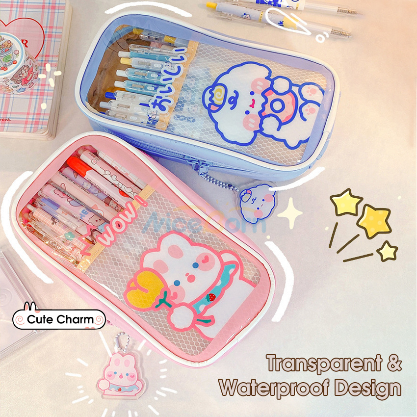 Niceborn Túi Đựng Bút Cầm Tay Trong Suốt Họa Tiết 3d Dễ Thương Sức Chứa Lớn