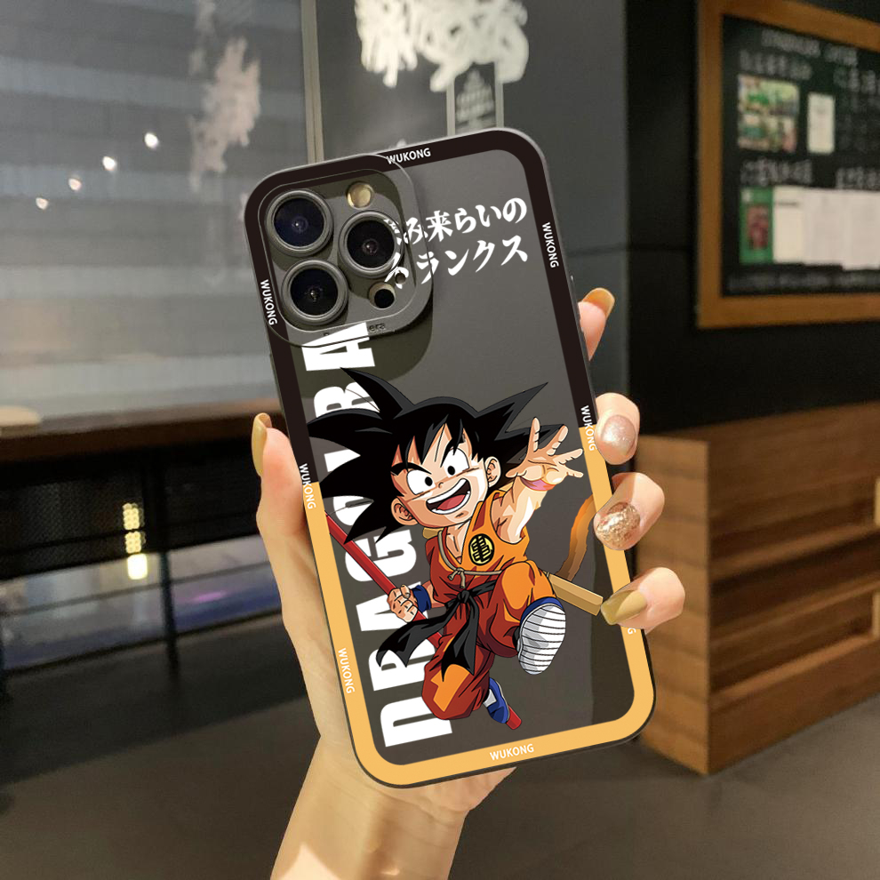 Bao Da Điện Thoại Cạnh Vuông In Hình dragon ball Cho iphone 15 pro max 11 pro xs max 8 7 plus se2 se3 2020 Ốp