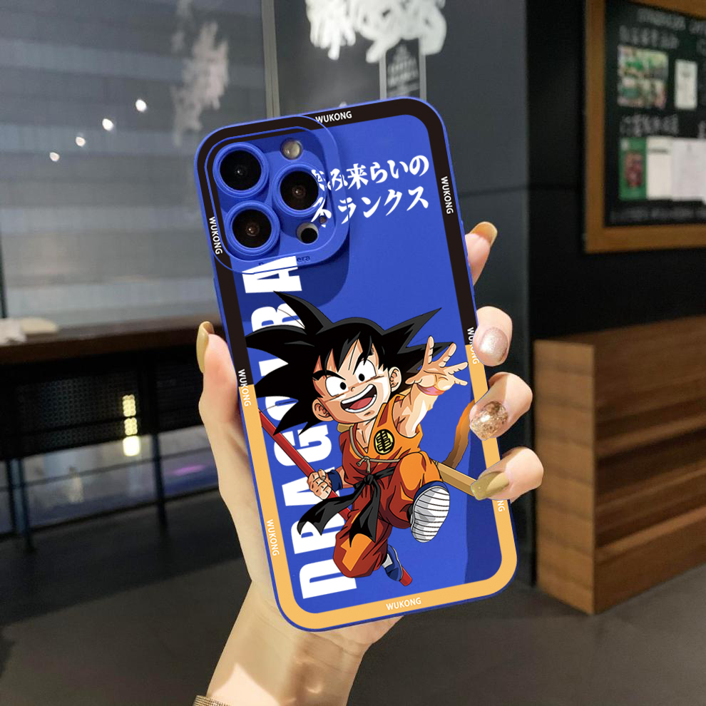 Bao Da Điện Thoại Cạnh Vuông In Hình dragon ball Cho iphone 15 pro max 11 pro xs max 8 7 plus se2 se3 2020 Ốp