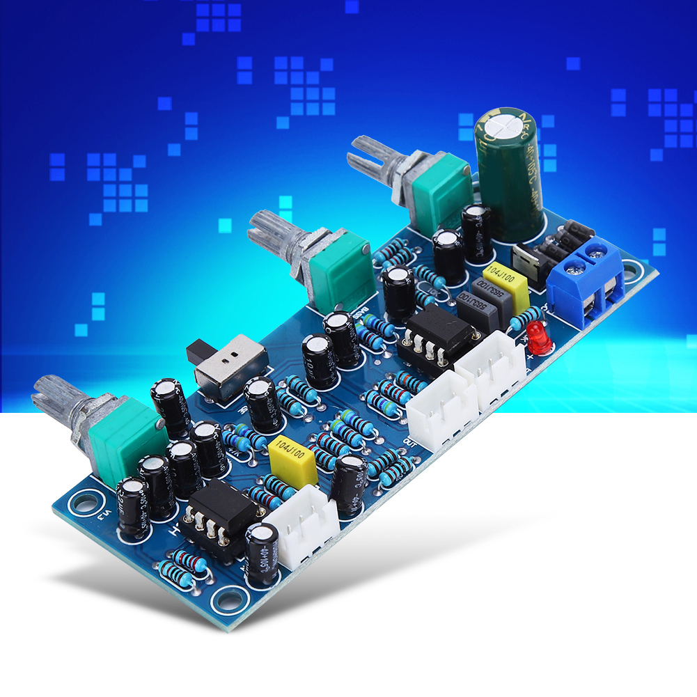 Bảng mạch Preamp Loa siêu trầm 2.1 kênh khuếch đại bộ lọc thông thấp Pre-Amp Homdeko M.