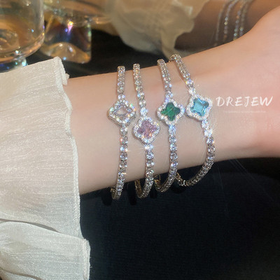 DREJEW Vòng Tay Đính Đá zircon Đơn Giản Thời Trang Cá Tính Cao Cấp Không Gây Dị Ứng Trang Sức Cho Nữ