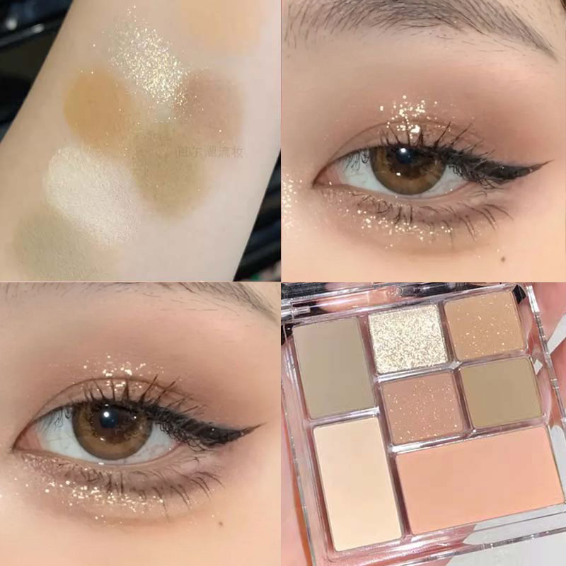 Bảng Phấn Mắt Derf 7 Màu Tông Đất Lấp Lánh / Ánh Ngọc Trai Lâu Trôi