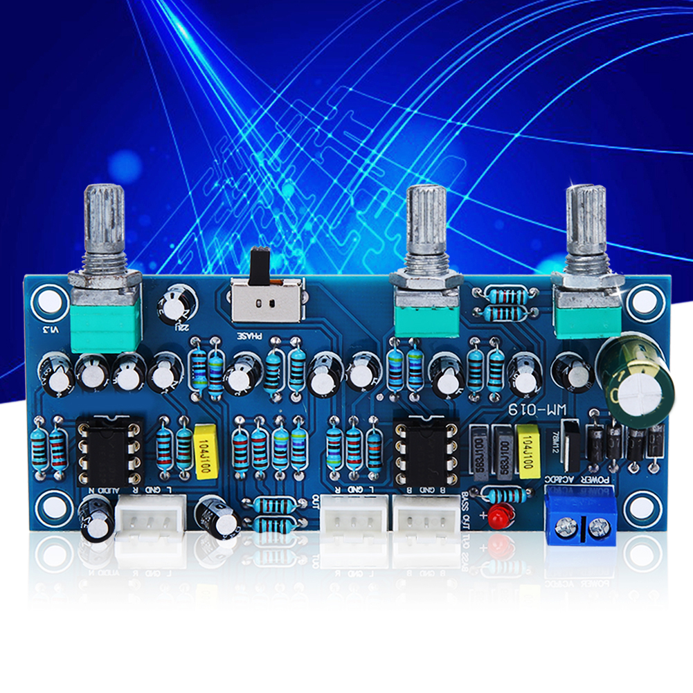 Bảng mạch Preamp Loa siêu trầm 2.1 kênh khuếch đại bộ lọc thông thấp Pre-Amp Homdeko M.