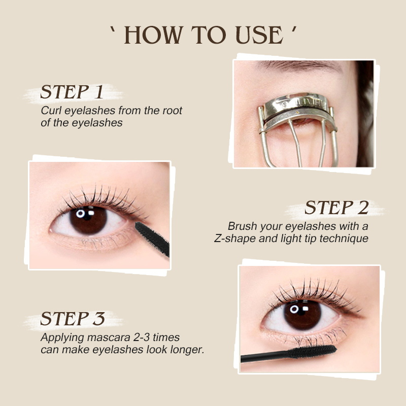 Mascara Màu Đen Nhanh Khô Chống Thấm Nước Lâu Trôi Chuốt Dài Dày Và Cong Mi Tự Nhiên