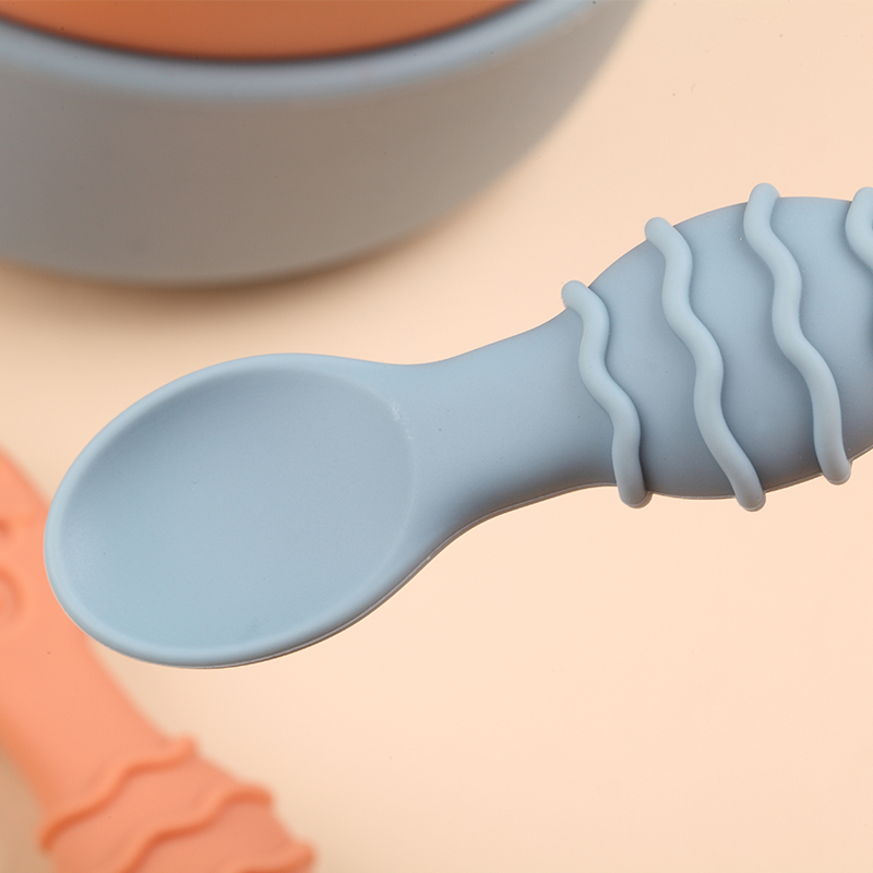 Muỗng Tập Ăn mini Bằng silicone Không bpa An Toàn Thực Phẩm Cho Bé