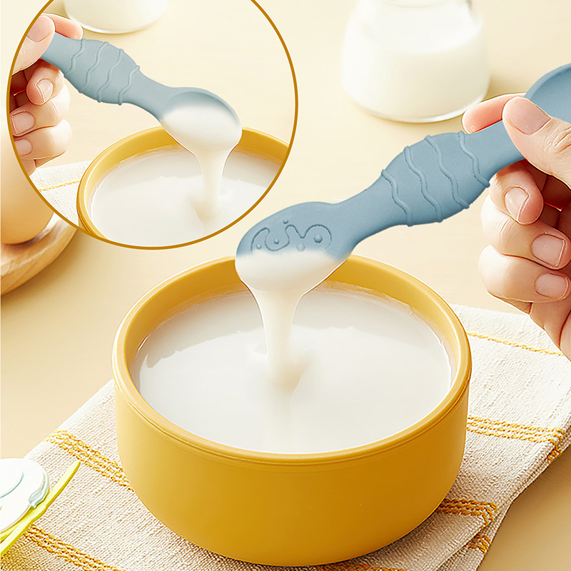 Muỗng Tập Ăn mini Bằng silicone Không bpa An Toàn Thực Phẩm Cho Bé