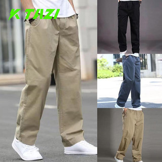 K Tazi Quần Dài cotton Lưng Thun Co Giãn Màu Trơn Chống Mòn Chống Bụi Bẩn Thời Trang Mùa Hè